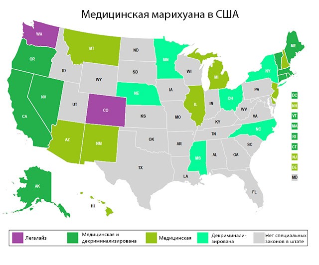 Карта легализации США