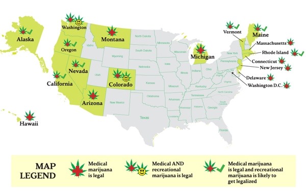 Штаты сша где разрешена марихуана топ форумов даркнет