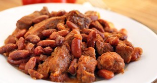 Бобы с мясом в конопляном соусе